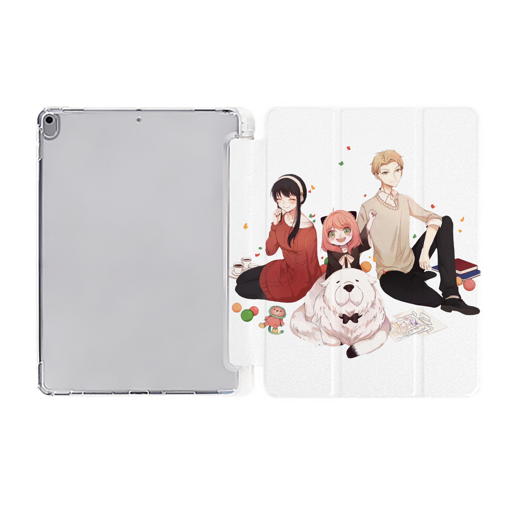 （画像用） SPY×FAMILY间谍家家酒 IPad ケース ペン収納付き 三つ折りスタンド PUレザー×シリコン 対応機種9.5/10.5/10.9インチ